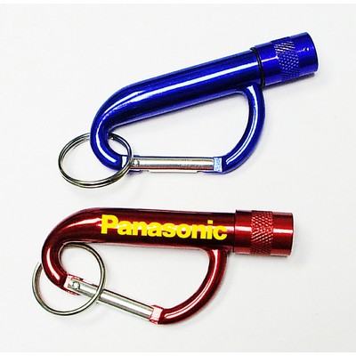 Aluminum Carabiner w/LED Flashlight & Split Ring