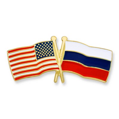 USA & Russia Flag Pin