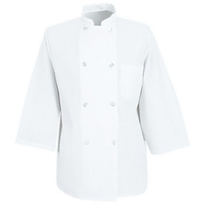 Red Kap™ Unisex 3/4 Sleeve Eight Pearl Button Chef Coat - White