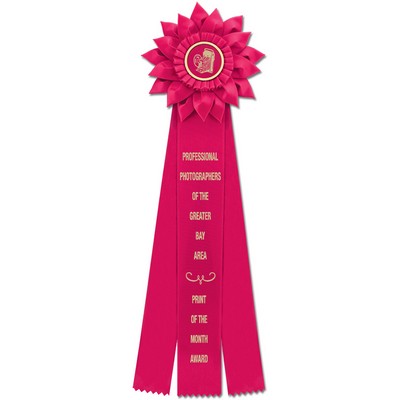 Sunburst Award Ribbon Rosette