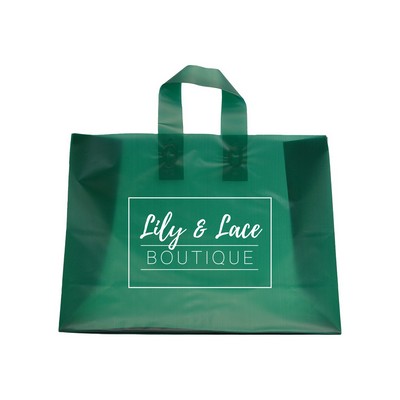 Frosted Evergreen Colored Poly Flexi-Loop Bag/ 4 Mil (16"x6"x12")