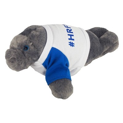 8" Manny Manatee Stuffed Animal w/T-Shirt & One Color Imprint