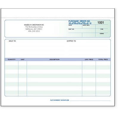 Ruled 2 Part Purchase Order Form - 8½"x 7"