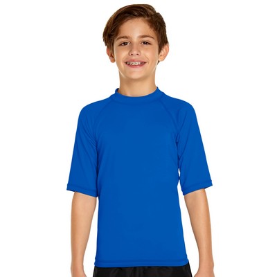 Youth Short Sleeve Rash Guard - Royal Blue