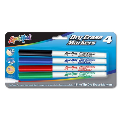 Liqui-Mark® Fine Tip Dry Erase Markers (4-Pack)