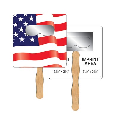 Square Flag Sun Shade Hand Fan