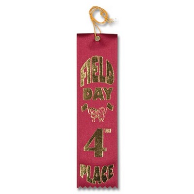 2"x8" 4st Place Stock Field Day Carded Event Ribbon