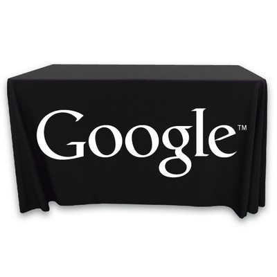 4' Premium PolyKnit™ Throw Style Table Cover w/One Color Logo (48"x30"x29")