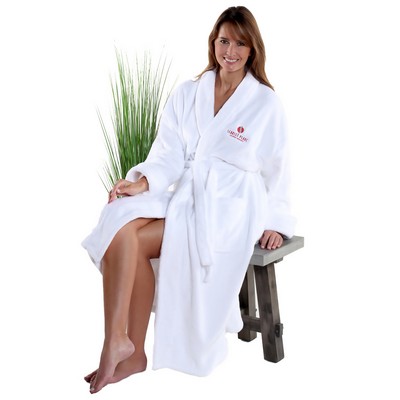 50" Super Soft Micro Fleece Shawl Collar Robe (Embroidered)