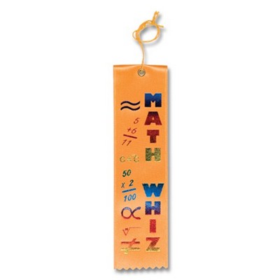 2"x8" Stock Recognition Math Whiz Carded Ribbons