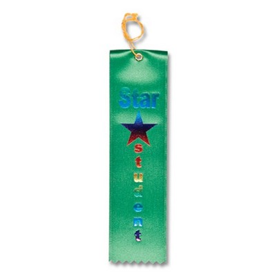 2"x8" Stock Recognition Star Student Carded Ribbons