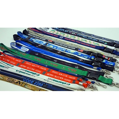 5/8" Dye Sublimation Lanyard w/Metal Crimp