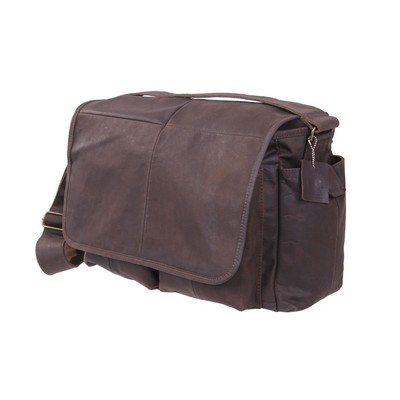 Brown Leather Classic Messenger Bag