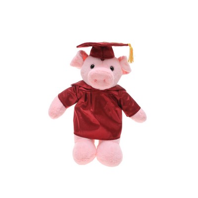 Soft Plush Pig in Graduation Cap & Gown Stuffed Animal