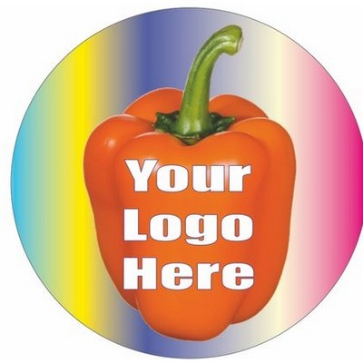 Orange Bell Pepper Round Badge/Button (2 1/2" Diameter)