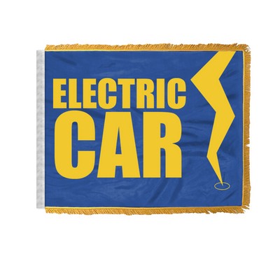 Electric Car with Bolt Antenna Flags 12x18 inch