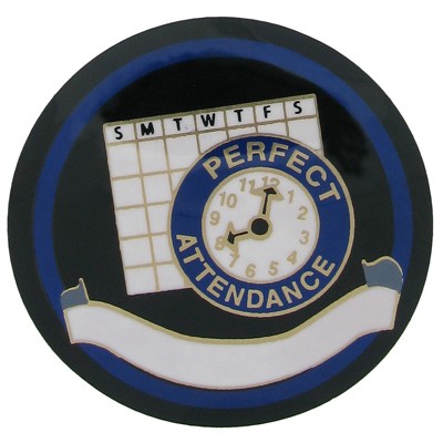 2" Perfect Attendance Mylar Medallion Insert Disc