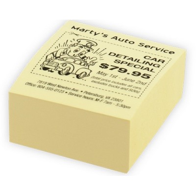 2¾" 2 Color Short Run Post-it® Notes Full Cubes (650 Sheets)