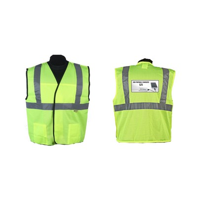 Green safety vest, mesh breakaway (med - 5xl)