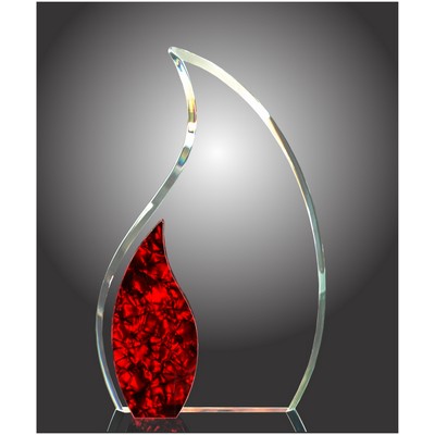 Pearl Double Flame Acrylic Award, 11" H