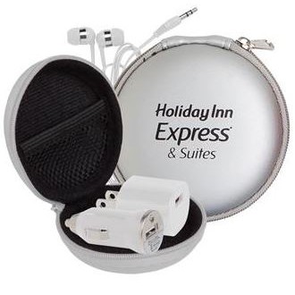 Audio on the Go Tech Kit in Round Zippered Case