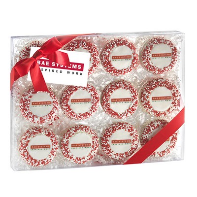 Elegant Chocolate Covered Printed Oreo® Gift Box - Nonpareil Sprinkles/Printed Cookies (12 Pack)