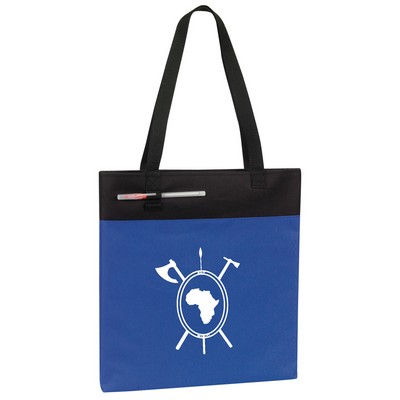 600D Polyester Reusable Tote Bag w/ Handle for Outdoor Activities