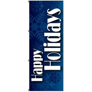 Avenue Banners Holiday Flag (Blue Happy Holidays)