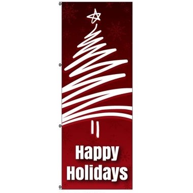 Avenue Banners Holiday Flag (Happy Holidays Tree)