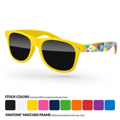 Retro Sunglasses w/ Full Color Arms Heat Transfer