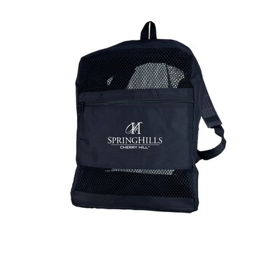 Mesh Backpack with Web Shoulder Straps and Plastic Pads