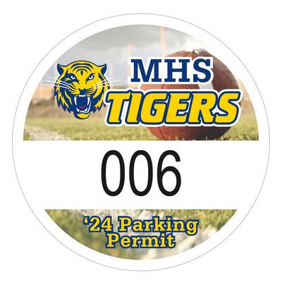 Outside Parking Permit | Circle | 2 1/2" dia. | White Vinyl | Full Color