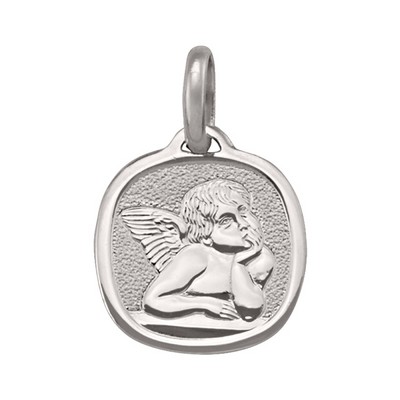 14K white gold Thinking Angel pendant