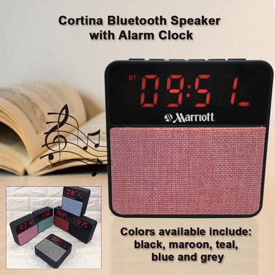 Cortina Bluetooth Speaker with an Alarm Clock with Amazing Sound - Pink