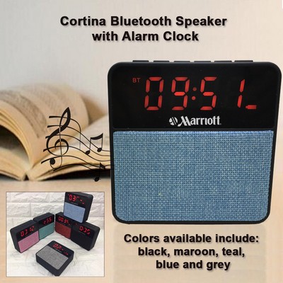 Cortina Bluetooth Speaker with an Alarm Clock with Amazing Sound - Blue