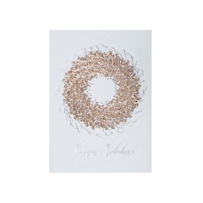 Rose Gold Wreath Holiday Card