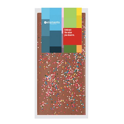 Belgian Chocolate Bar with Rainbow Nonpareil Sprinkles