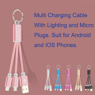 Woven Nylon Braided Cord w/Multi Phone Charging Cable