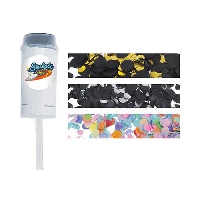 Push Up Black & Silver Confetti Poppers w/ Custom Printed Decal