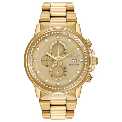 Citizen® Ladies' Eco Chandler Gold Watch w/Champagne Dial