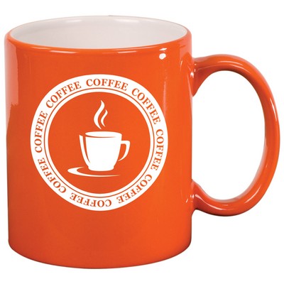 11 Oz. Orange Ceramic Round LazerMug