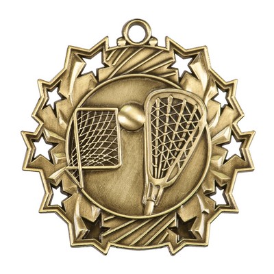 2.25" Ten Star Lacrosse Medal