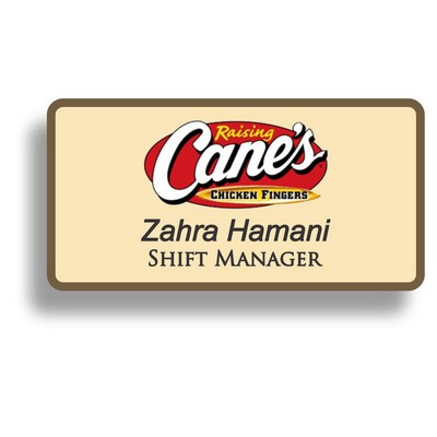 Brushed Gold Metal Frameless Brass Badge (1 1/2" x 3")