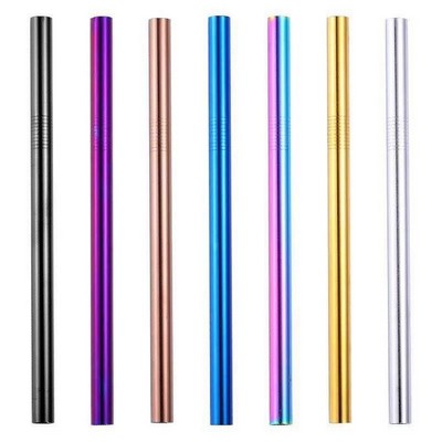 Single Stainless Steel Straw - straight (6mm) - COLORED