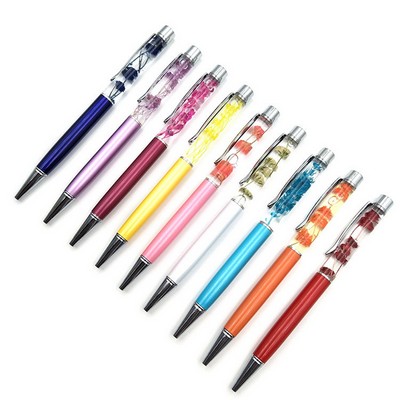 Oil Floating Glitter Metal Ballpoint Pen