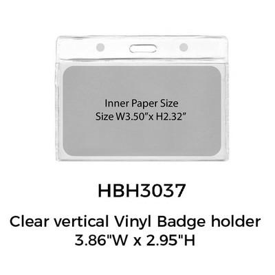 3.70" x 3.03" Clear Horizontal Vinyl Badge Holder