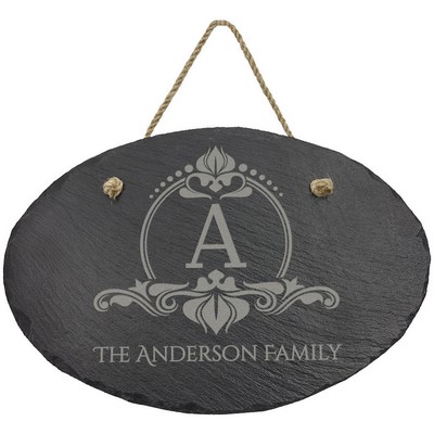 Oval Slate plaque, 11 3/4" x 7 3/4"