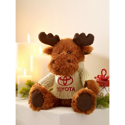 11" Morris Moose w/Hand Knit Embroidered Sweater