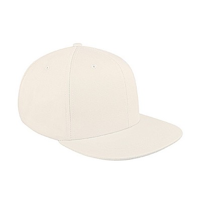 USA Made Solid Brushed Snapback w/Flat Brim & Eyelets