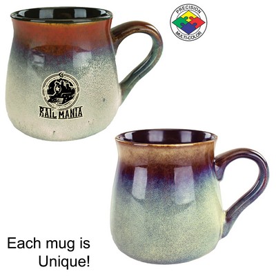 16 Oz. Brown/Blue/Tan Reaction Glaze Tavern Mug - Dishwasher Resistant - Precision Spot Color